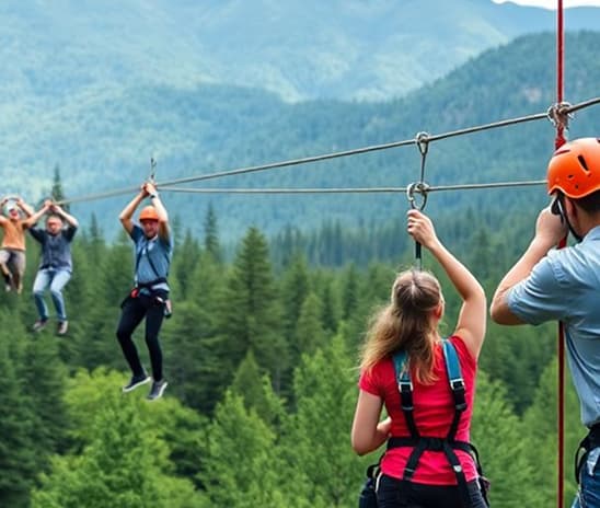 Theme park package details included rides, guided adventures and on-site coordination support.