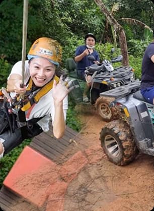 Participants enjoy an off road ride through a forest trail while also engaging in an environmental learning talk.